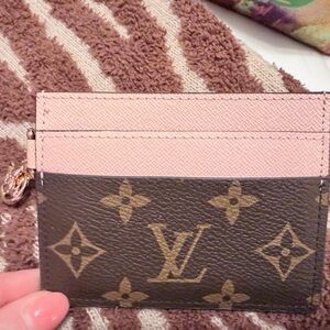 Louis Vuitton Brown and Pink Monogram Card Holder